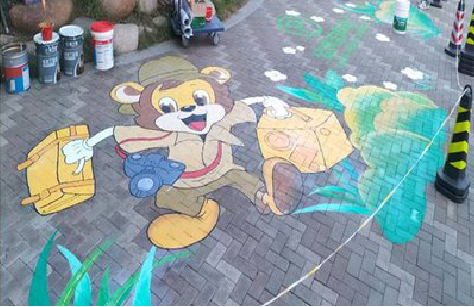 靖边夏季画地面彩绘会遇到的问题